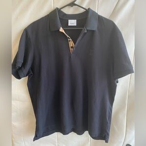 Black polo Burberry half button up shirt